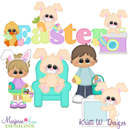 Pictures With The Easter Bunny SVG Cutting Files + Clipart - Click Image to Close